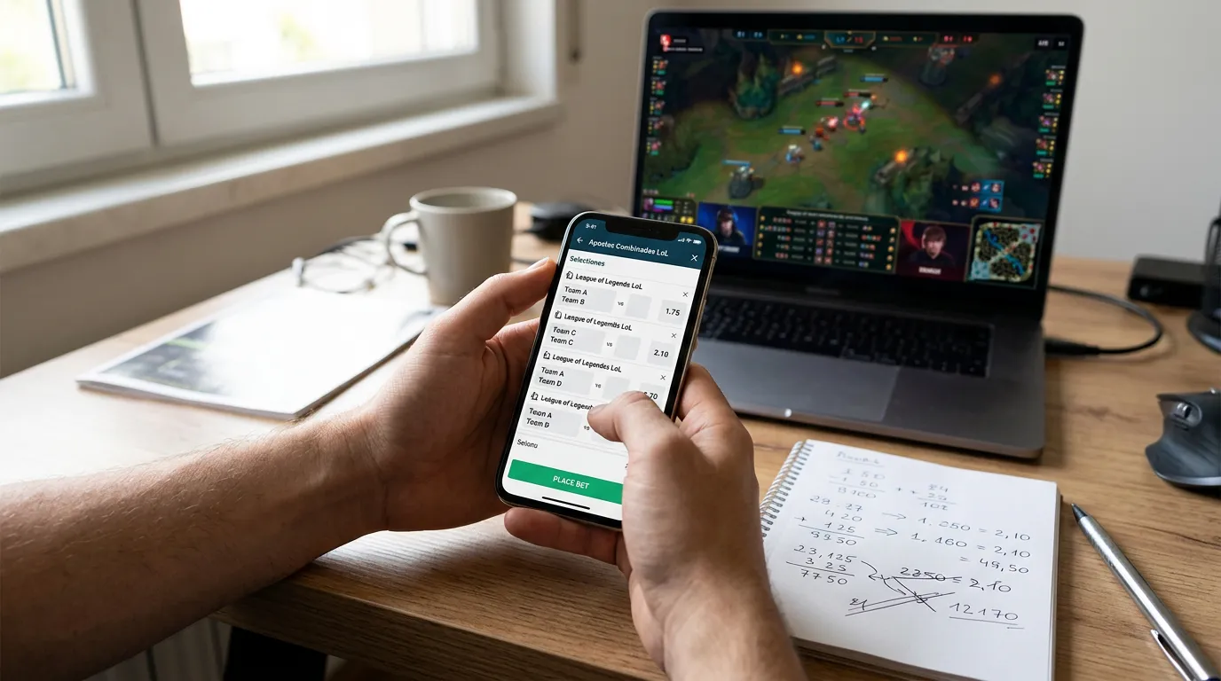 Apostas combinadas em League of Legends com análise de riscos